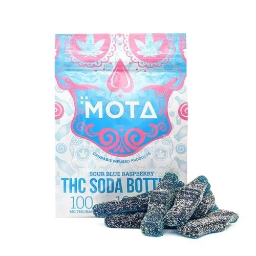 MOTA Blue Raspberry THC Soda Bottles
