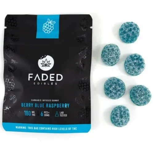 Blue Raspberry THC Gummies - Faded Edibles