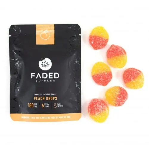 Peach Vegan THC Gummies - Faded Edibles