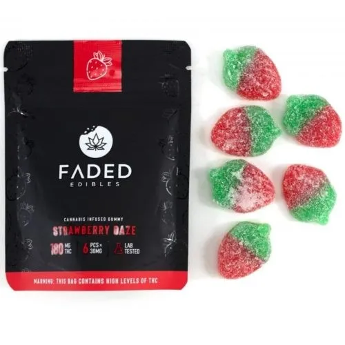 Strawberry Daze Vegan THC Gummies - Faded Edibles